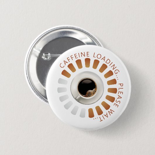 Cafeïne laden ronde button 5,7 cm (Voorkant /achterkant)