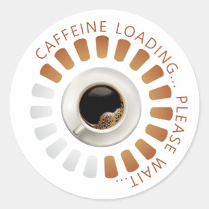 Cafeïne laden ronde sticker