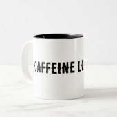 Cafeïne laden... tweekleurige koffiemok (Voorkant links)