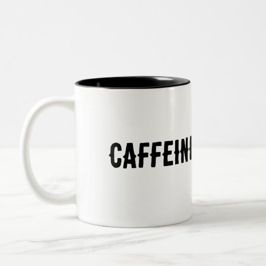 Cafeïne laden... tweekleurige koffiemok (Links)