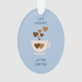 Cafeïne liefde harten voor koffie liefhebber blauw ornament (achterkant)
