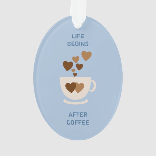 Cafeïne liefde harten voor koffie liefhebber blauw ornament (achterkant)