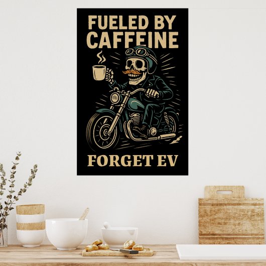 Cafeïne Lovers United Poster (Keuken)