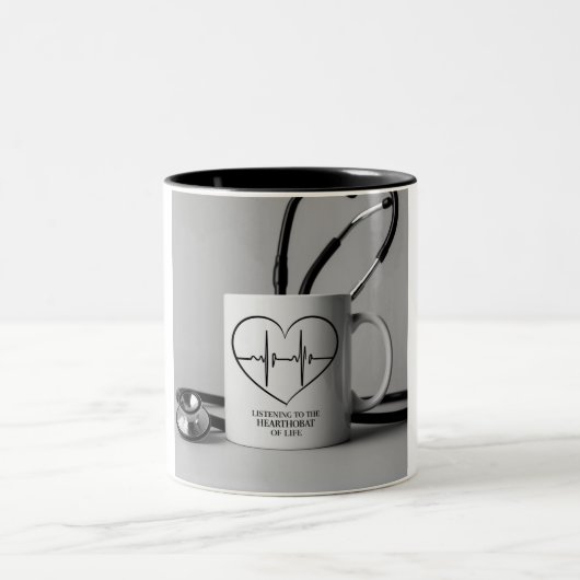 Cafeïne met een hartslag: Stethoscoop Mok (Center)