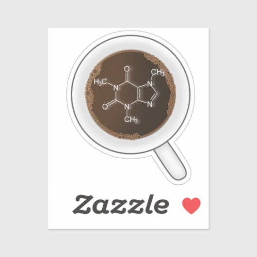 Cafeïne, moleculaire formule - Drink Sticker (Vel)