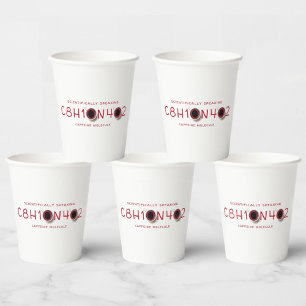 Cafeïne Moleculaire Koffieformule Papieren Bekers