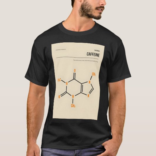 Cafeïne Molecule Boek Hoesje Poster T-shirt (Voorkant)