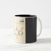 Cafeïne Molecule  Boek Hoesje Poster Tweekleurige Koffiemok (Voorkant rechts)