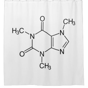 Cafeïne Molecuul Chemie Koffie Atomen Douchegordijn