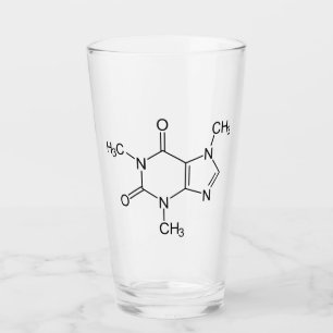 Cafeïne Molecuul Chemie Koffie Atomen Glas