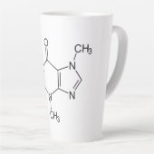 Cafeïne Molecuul Chemie Koffie Atomen Latte Mok (Rechterhoek)