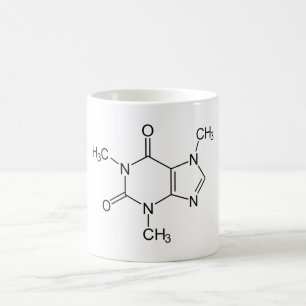 Cafeïne Molecuul Chemie Koffie Atomen Magische Mok