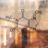 Cafeïne Molecuul Chemie Koffie Atomen Raamsticker (Vel 2)