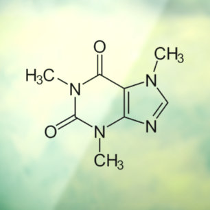 Cafeïne Molecuul Chemie Koffie Atomen Raamsticker