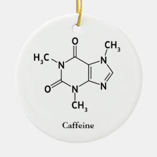 Cafeïne Molecuul Chemie Schattige Koffieliefhebber Keramisch Ornament
