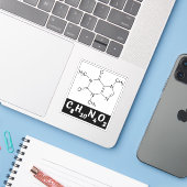 Cafeïne Molecuul (Chemische formule C8H10N4O2) Sticker (Laptop met iPhone)