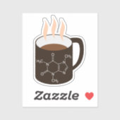 Cafeïne Molecuul (Chemische Formule) Grappige Koff Sticker (Vel)