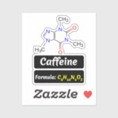Cafeïne Molecuul (Chemische Structuurformule) Sticker (Vel)