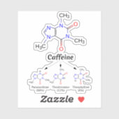 Caféïne Molecuul (Scheikunde Koffie Atomen) Studen Sticker (Vel)