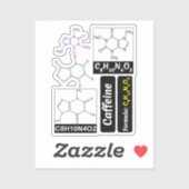 Cafeïne Molecuul (Scheikunde Koffie) Onderwijs Sticker (Vel)