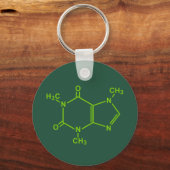 Cafeïne Molecuul Sleutelhanger (Voorkant)