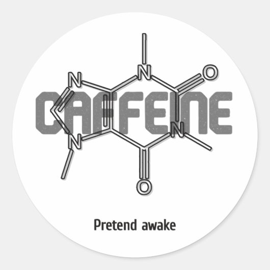 Cafeïne Molecuul Sticker (Voorkant)