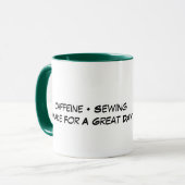 Cafeïne + Naaien Quilten Koffie Mok (Voorkant links)