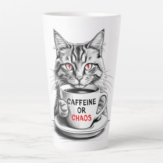Cafeïne of Chaos Kat Koffie Liefhebber Mok (Voorkant)