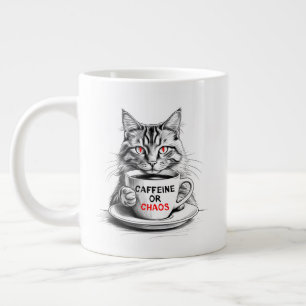 Cafeïne Of Chaos Kat Koffieliefhebber  Grote Koffiekop