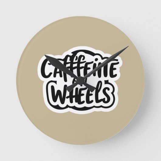 Cafeïne op wielen ronde klok (Voorkant)