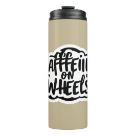Cafeïne op wielen thermosbeker