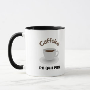 Cafeïne oraal elke 4 uur indien nodig mok