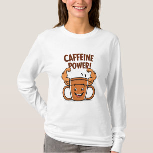 Cafeïne Power: Flexing Coffee Cup T-shirt