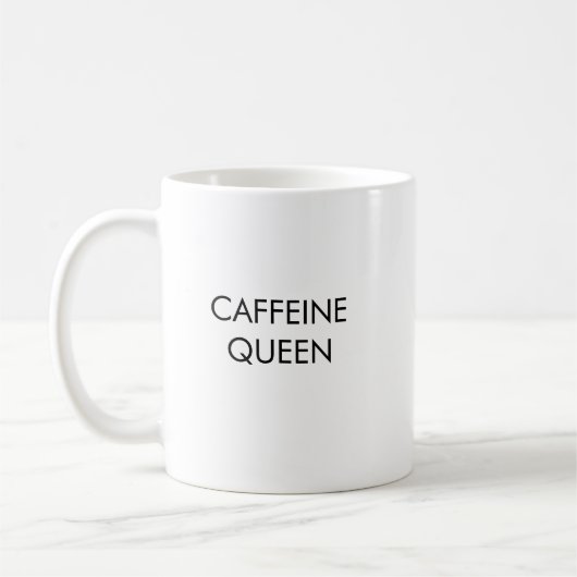 Cafeïne Queen Funny Minimalist Coffee Mok (Links)