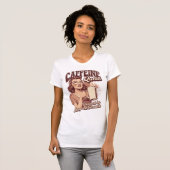 Cafeïne Queen - Java & Sarcasme Retro Design T-shirt (Voorkant volledig)