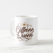 " Cafeïne Queen " Koffiemok (Voorkant links)
