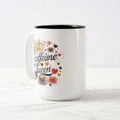 Cafeïne Queen Two-Tone 15 oz Mok voor Coffee Lover (Voorkant links)