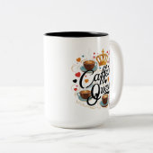 Cafeïne Queen Two-Tone 15 oz Mok voor Coffee Lover (Voorkant rechts)