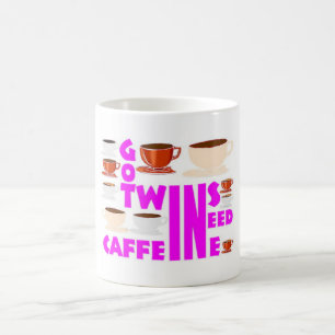 Cafeïne tweeling voor moeder van dubbele problemen koffiemok