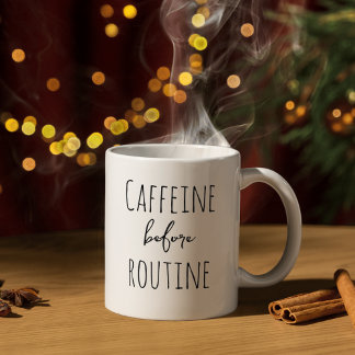 Cafeïne voor routine Grappig Koffie Liefhebber Des Koffiemok