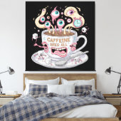 Cafeïne ziet alle canvas muurkunst afdruk (Insitu (Slaapkamer))