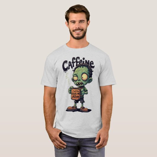 Cafeïne Zombie T-shirts (Voorkant volledig)