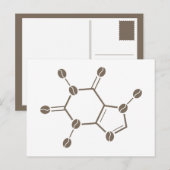 cafeïnebonenmolecule briefkaart (Voorkant / Achterkant)