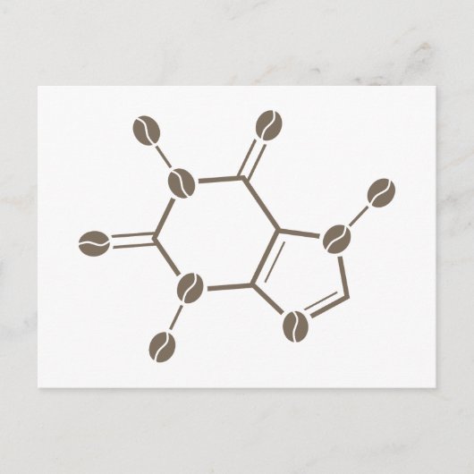 cafeïnebonenmolecule briefkaart (Voorkant)