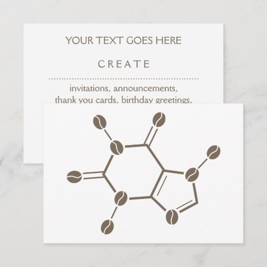 cafeïnebonenmolecule kaart (Voorkant / Achterkant)