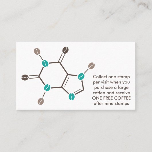 cafeïnebonenmolecule klantenkaartje (Voorkant)