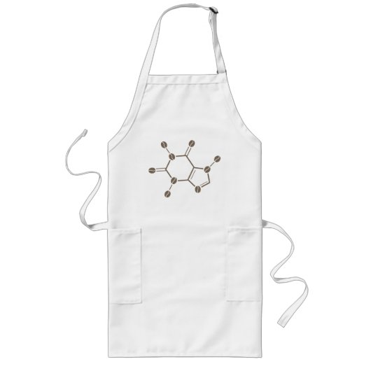 cafeïnebonenmolecule lang schort (Voorkant)