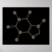 cafeïnebonenmolecule poster (Voorkant)