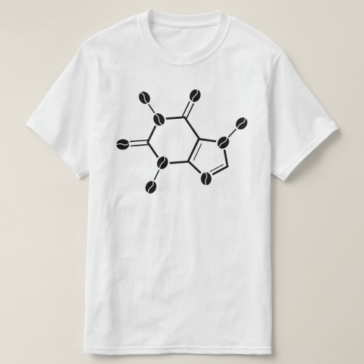 cafeïnebonenmolecule t-shirt (Design voorkant)