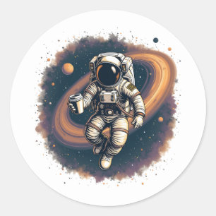 Cafeïnebrandstof voor de koffieliefhebber van het ronde sticker